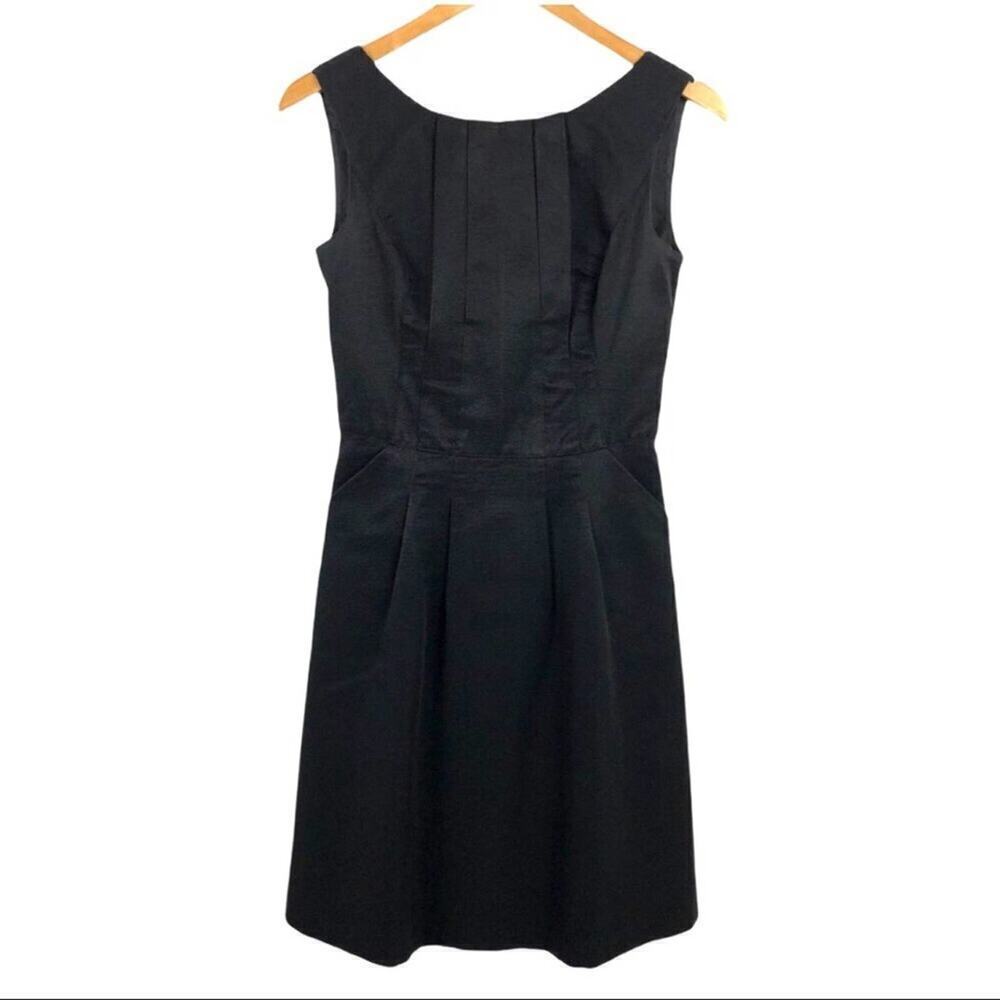 Reiss Fabiola Fit & Flare Sleeveless V-neck Black Career Cocktail Dress Size 2